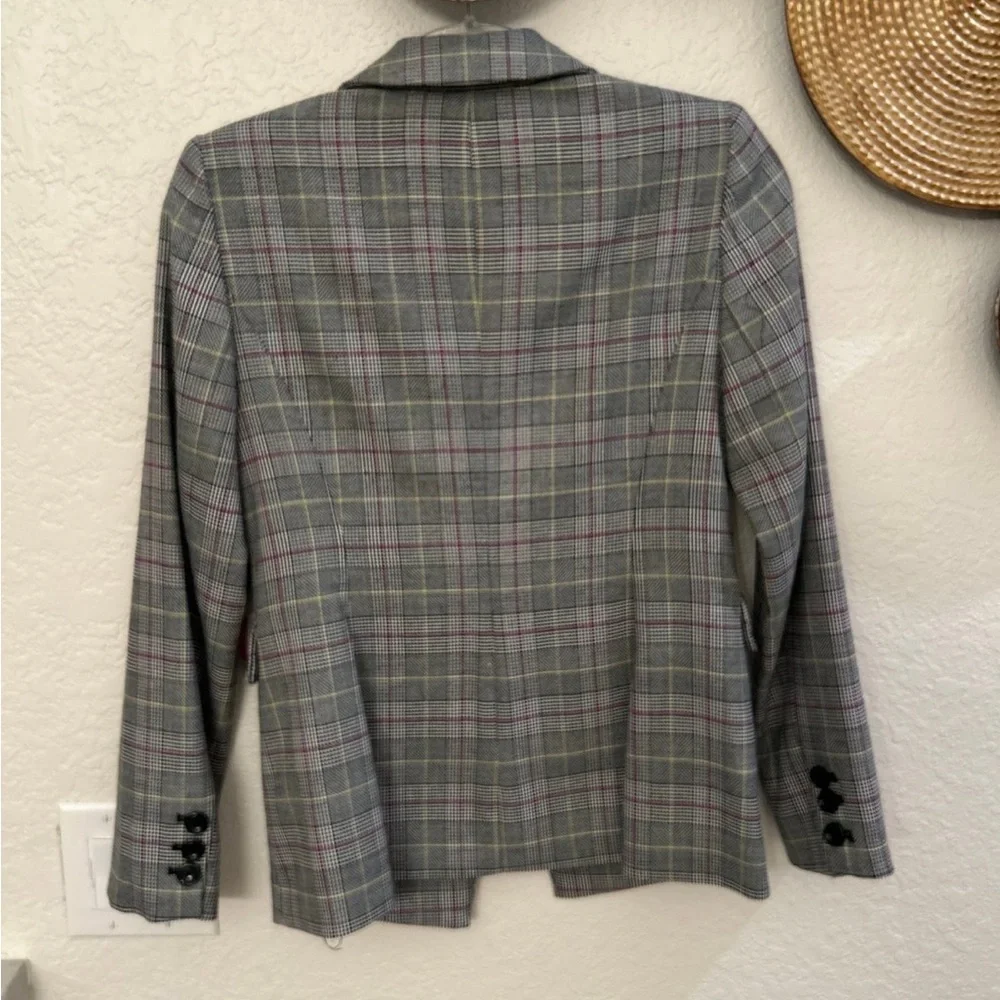 Vince Camuto plaid one-button notched lapels blazer‎ size 0